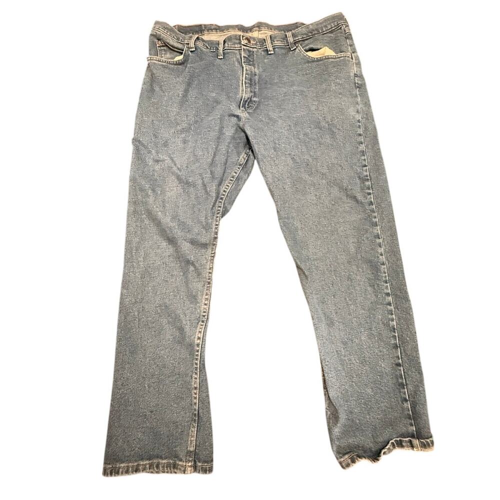 Wrangler Premium Quality Men's Relaxed Fit Straight Leg Blue Jeans 44x30